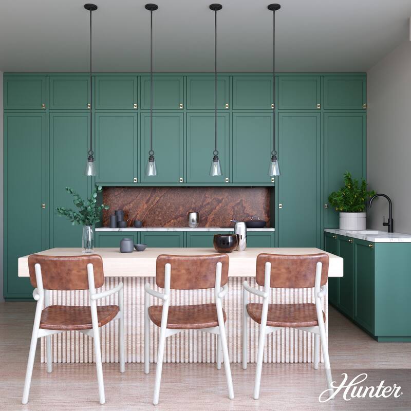 Hunter Klein 6" 1-Light Glass Mini Pendant - Kitchen Island, Dining Room - Industrial, Contemporary, Transitional