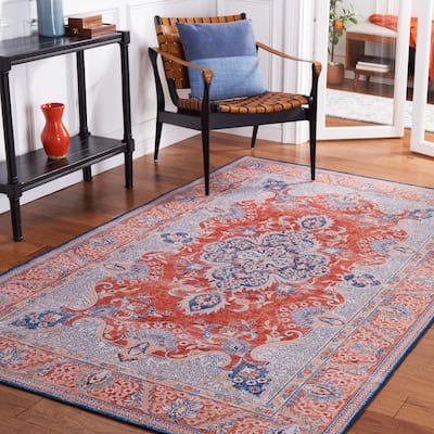 SAFAVIEH Tucson Machine Washable Slip Resistant Mintie Oriental Rug