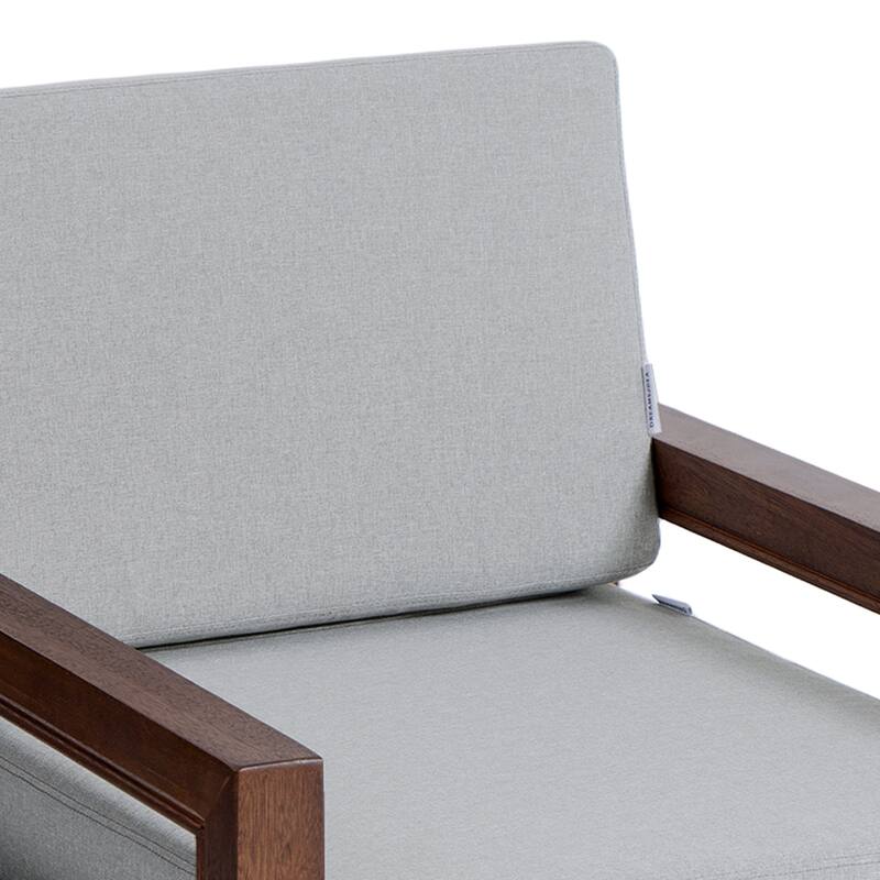 Oversize Teak Wood Loveseat Armchair Outdoor Patio Conversation Set with Cushion