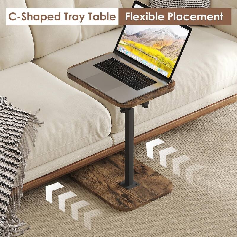 Sofa Couch Arm Table Tv Tray Small Bed Stand - 15.74"D x 10.62"W x 30"H