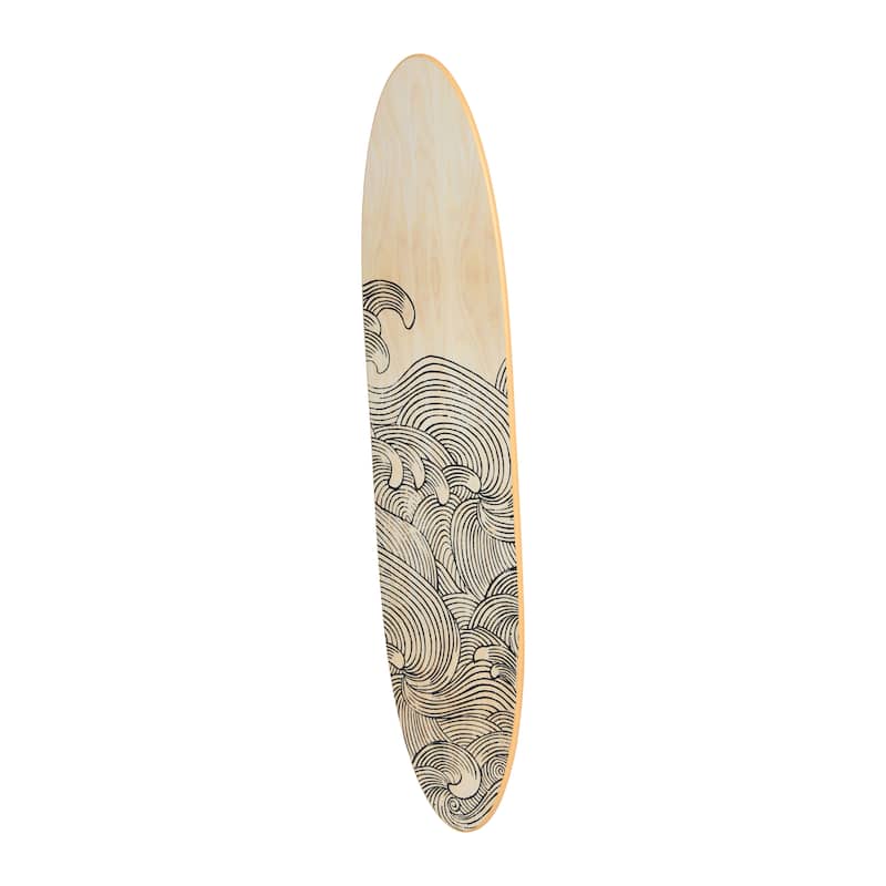 Lacquered Wood Surfboard Wall Décor