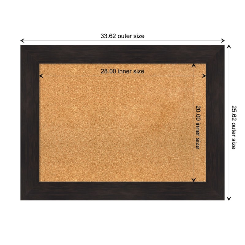 Furniture Espresso Framed Cork Bulletin Memo Board