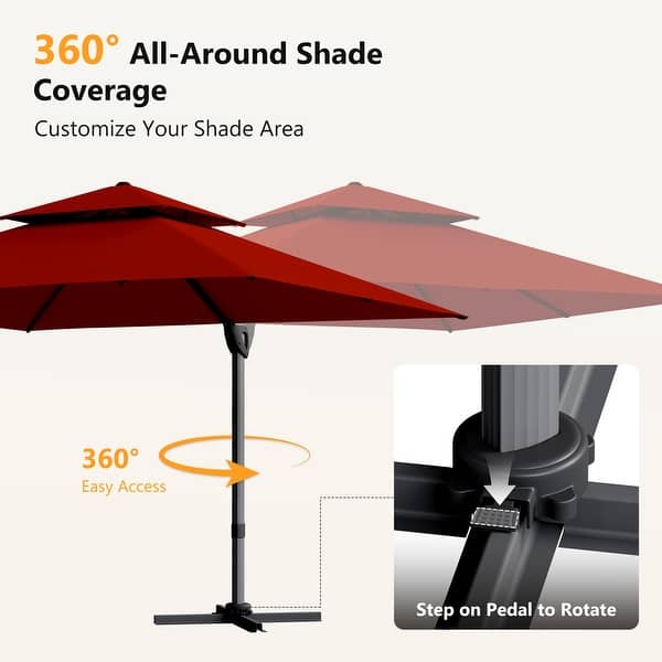 10ft octagonal cantilever patio umbrella with wind vent replacement canopy Formosa Covers 10 ft Cantilever Supported Bar Umbrella 8 Rib Replacement Canopy Taupe one_size