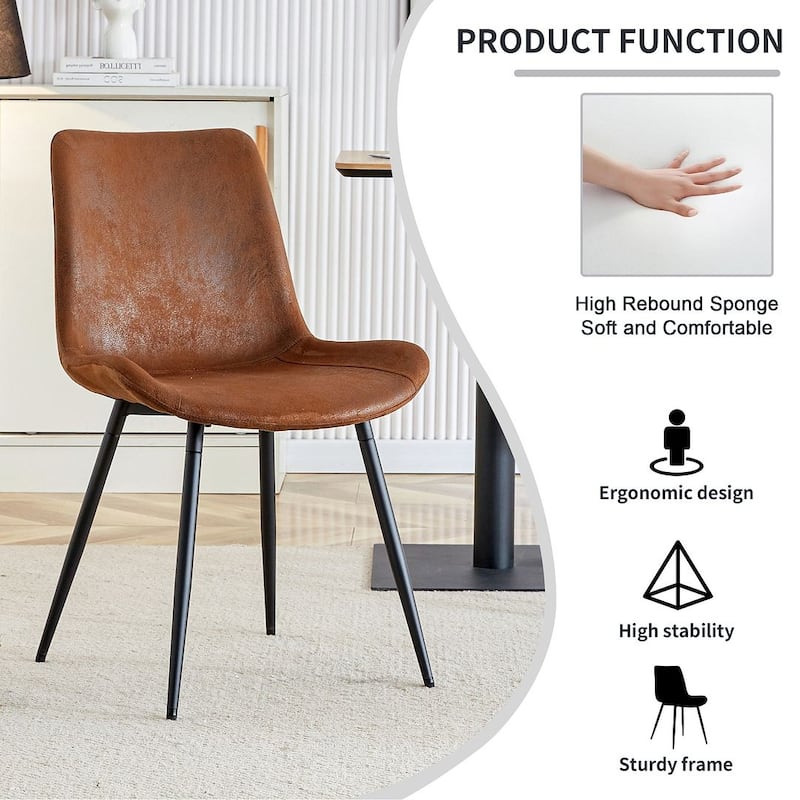 Modern Dining Room Kitchen Dining Chair with Black Metal Legs