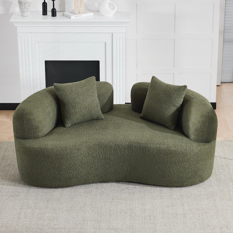 66.93 Inch Curved Loveseat Compression Sponge Sofa