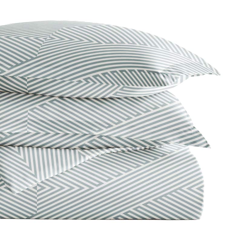 Becky Cameron Premium Ultra Soft Modern Diagonal 3-Piece Duvet Cover Set