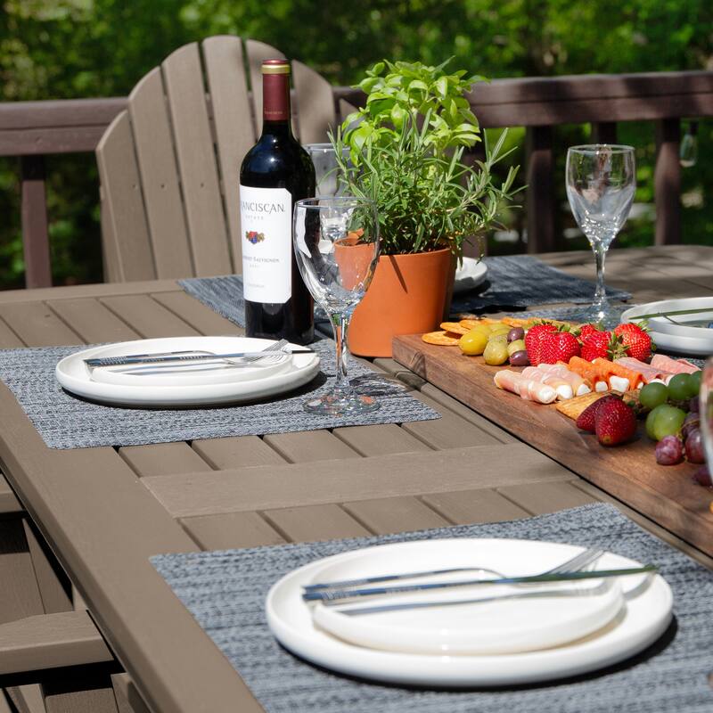 HIGHWOOD Hamilton Adirondack 7-Piece Outdoor Dining Height Set - Woodland Brown