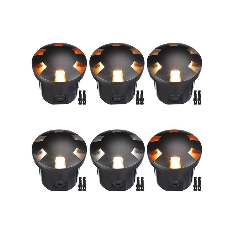 5W 5CCT Low Voltage LED In-Ground Well Light, Aluminum - 6pack