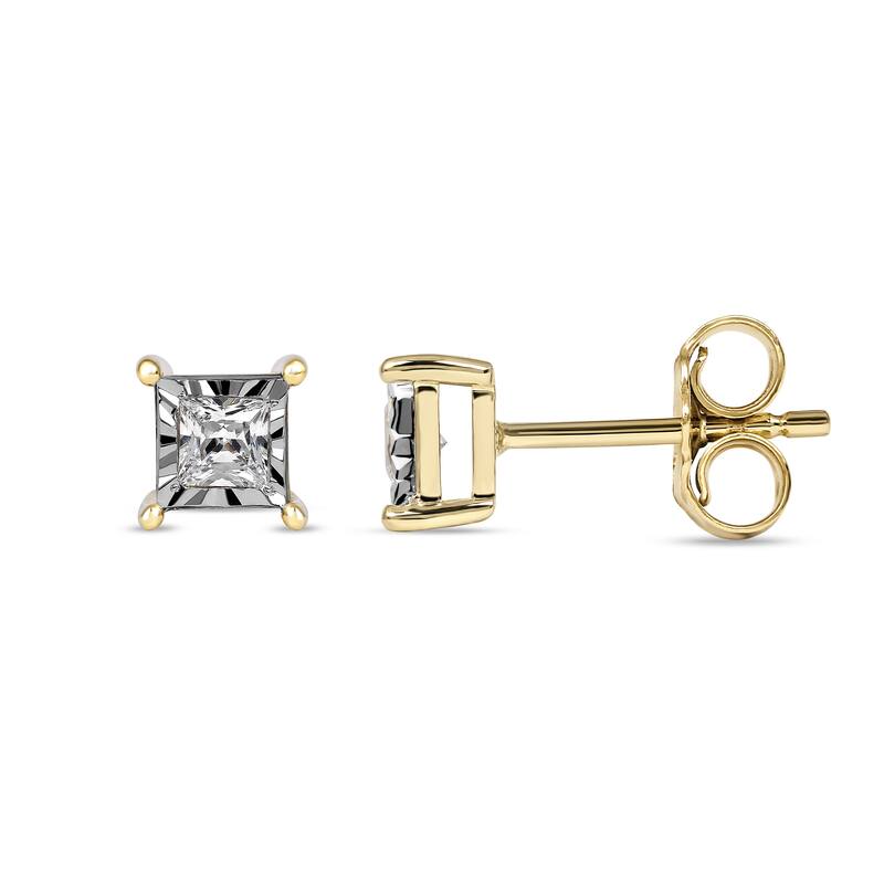1/20ct to 3/4ct TDW Diamond Solitaire Stud Earrings in Silver for Women