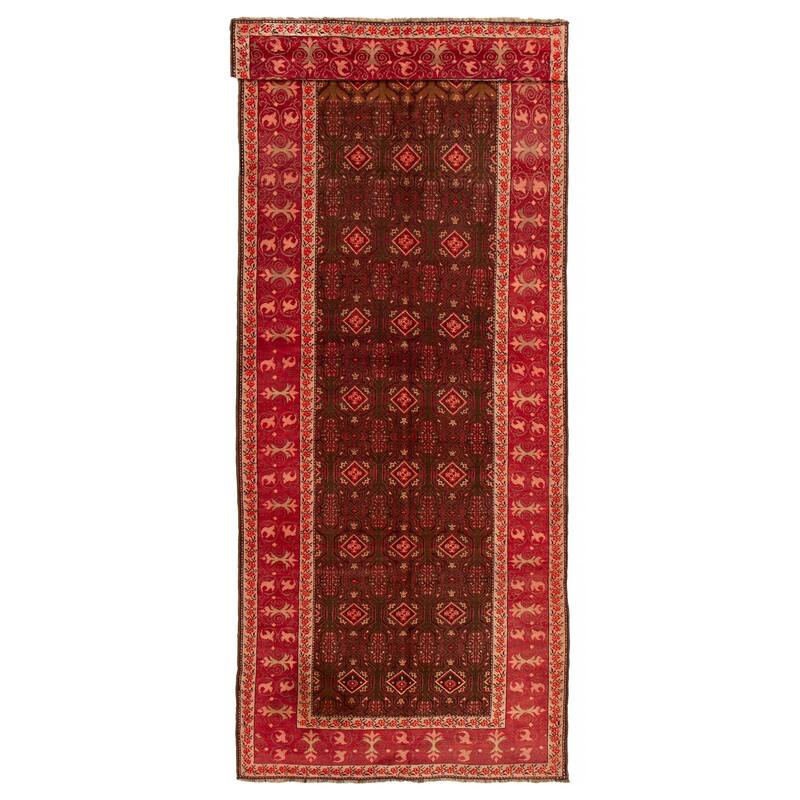 ECARPETGALLERY Hand-knotted Anatolian Vintage Brown, Red Wool Rug - 5'1 x 15'9 - Dark Brown/ Red - 5'1 x 15'9