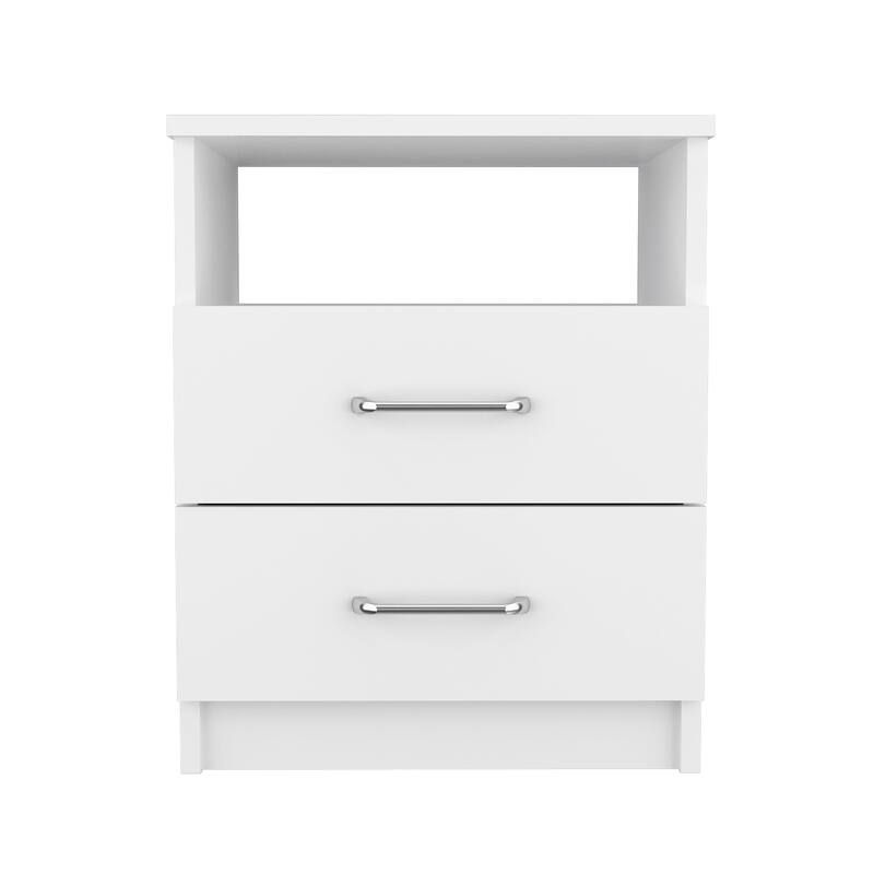 FM Furniture Oklahoma Nightstand with Two Drawers, and One Shelf