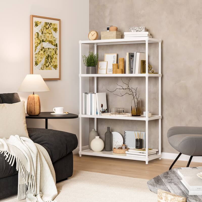 Seville Classics HOME 4-Tier Steel Shelving with Shelf Liners