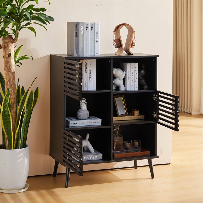 Storage with Display Shelves and Hollow Doors On Sale Bed