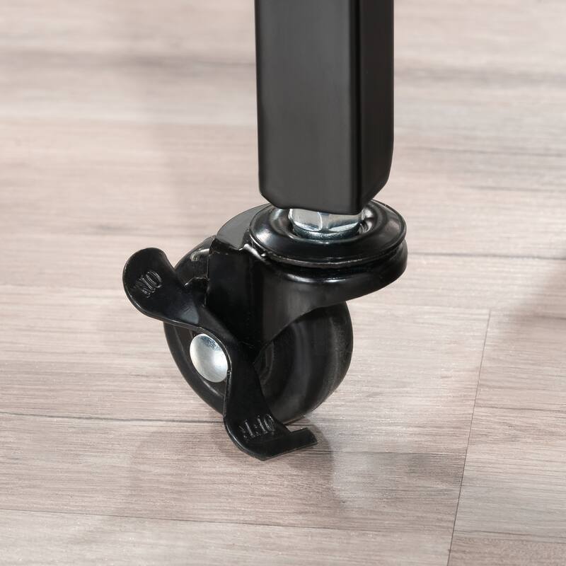 Wood Contemporary Bar Cart with 2 Glass Shelves - 35.55" L x 15.75" W x 37.21" H