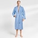 preview thumbnail 23 of 44, American Soft Linen Cotton Turkish Bathrobes Soft Absorbent Men Robes 2X-Large - Sky Blue
