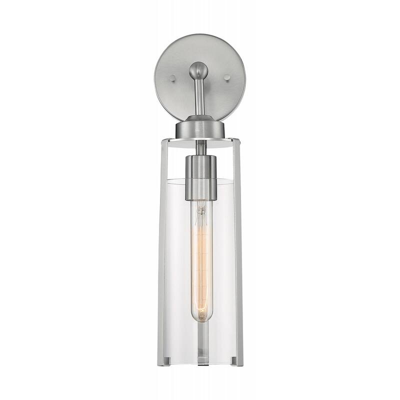 Marina - 1 Light Sconce with Clear Glass - Brushed Nickel Finish