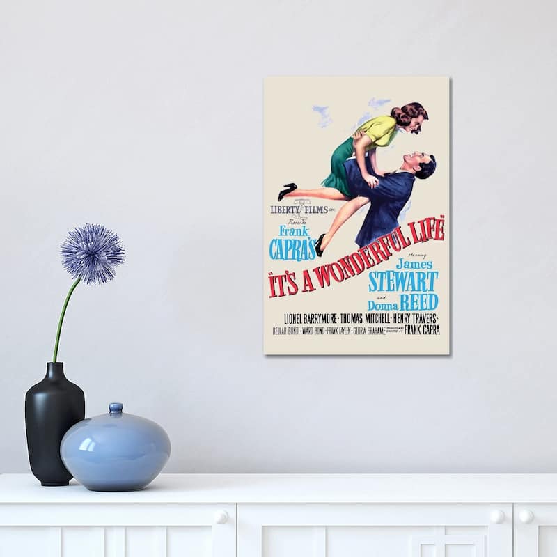 iCanvas "It's A Wonderful Life Movie Poster" by Radio Days Canvas Print - 18x12x1.5