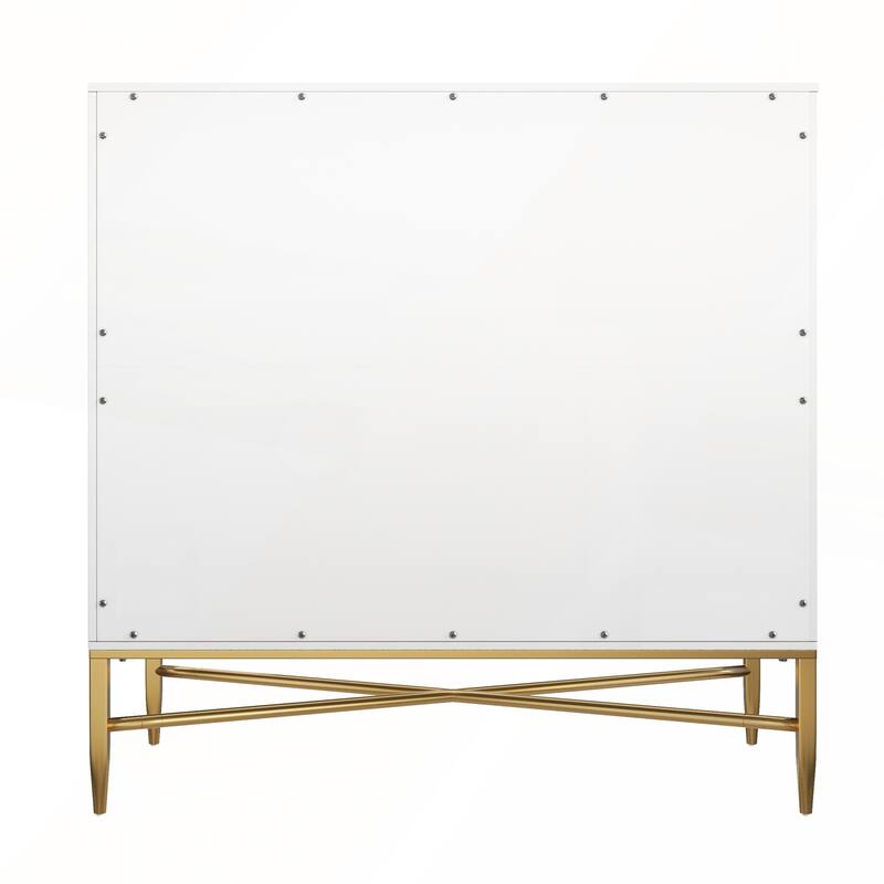 White Modern 2-Door Locker Accent Cabinet