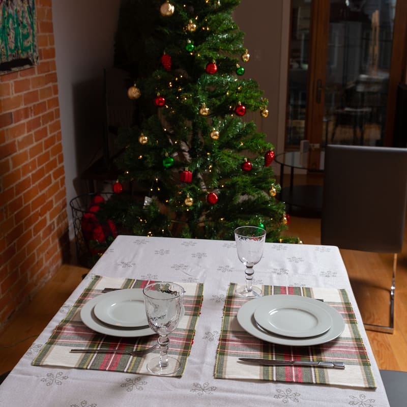 Fabstyles Celebration Plaid High Quality Cotton Placemats Set of 4 - 13"x19"