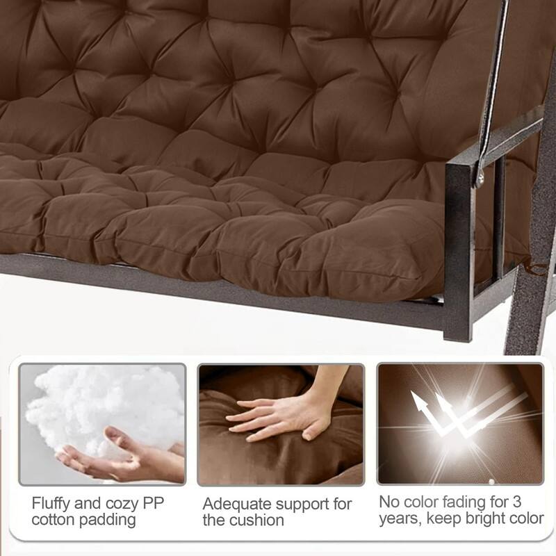 Swing Replacement Cushion, Outdoor Bench Cushions with Backrest Thicken 4", Patio Furniture Garden Porch Loveseat Glider Pad