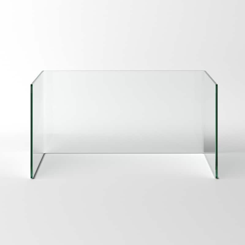 Creative Images Bent Clear Glass Office Desk Table