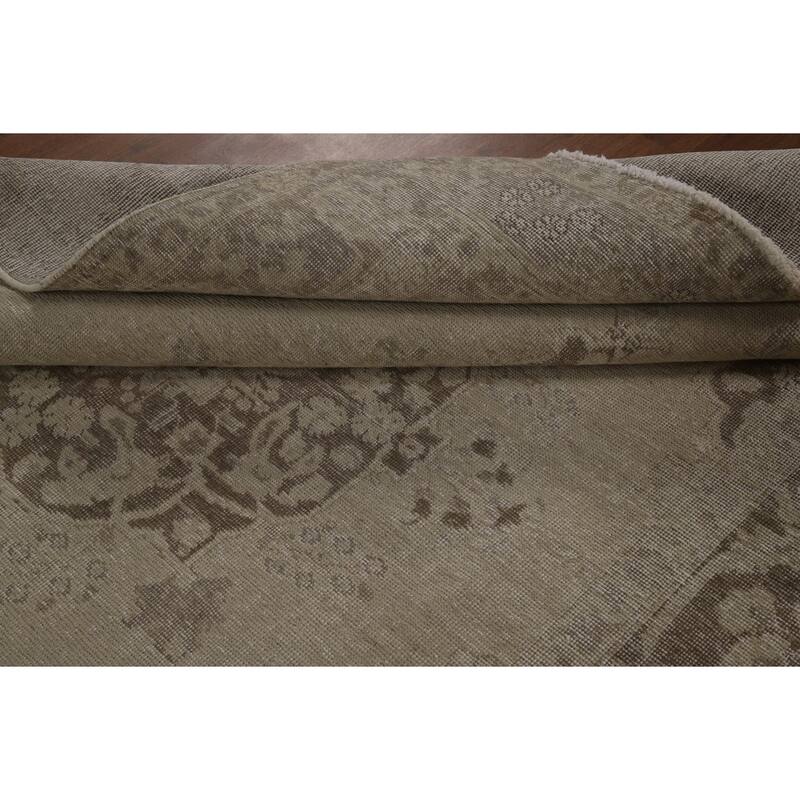Distressed Tabriz Persian Area Rug Handmade Wool Carpet - 6'7"x 9'2"