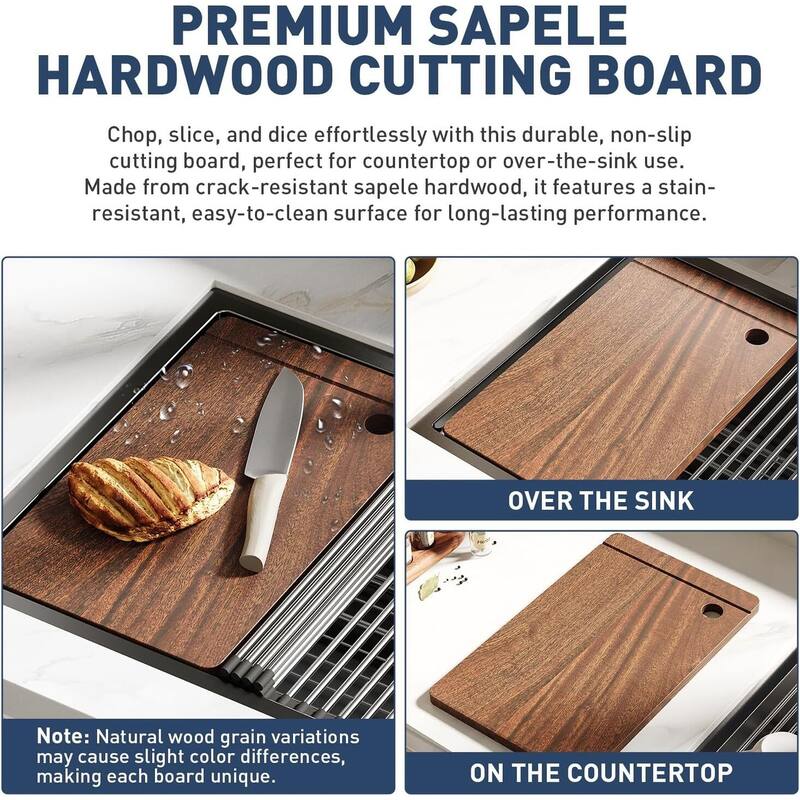 32"X19"x10" Undermount Kitchen Single Bowl Sink for Kitchen Countertop Installation