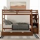 preview thumbnail 4 of 13, Wood Bunk Bed with Twin Trundle and 3 Storage Stairs, Walnut