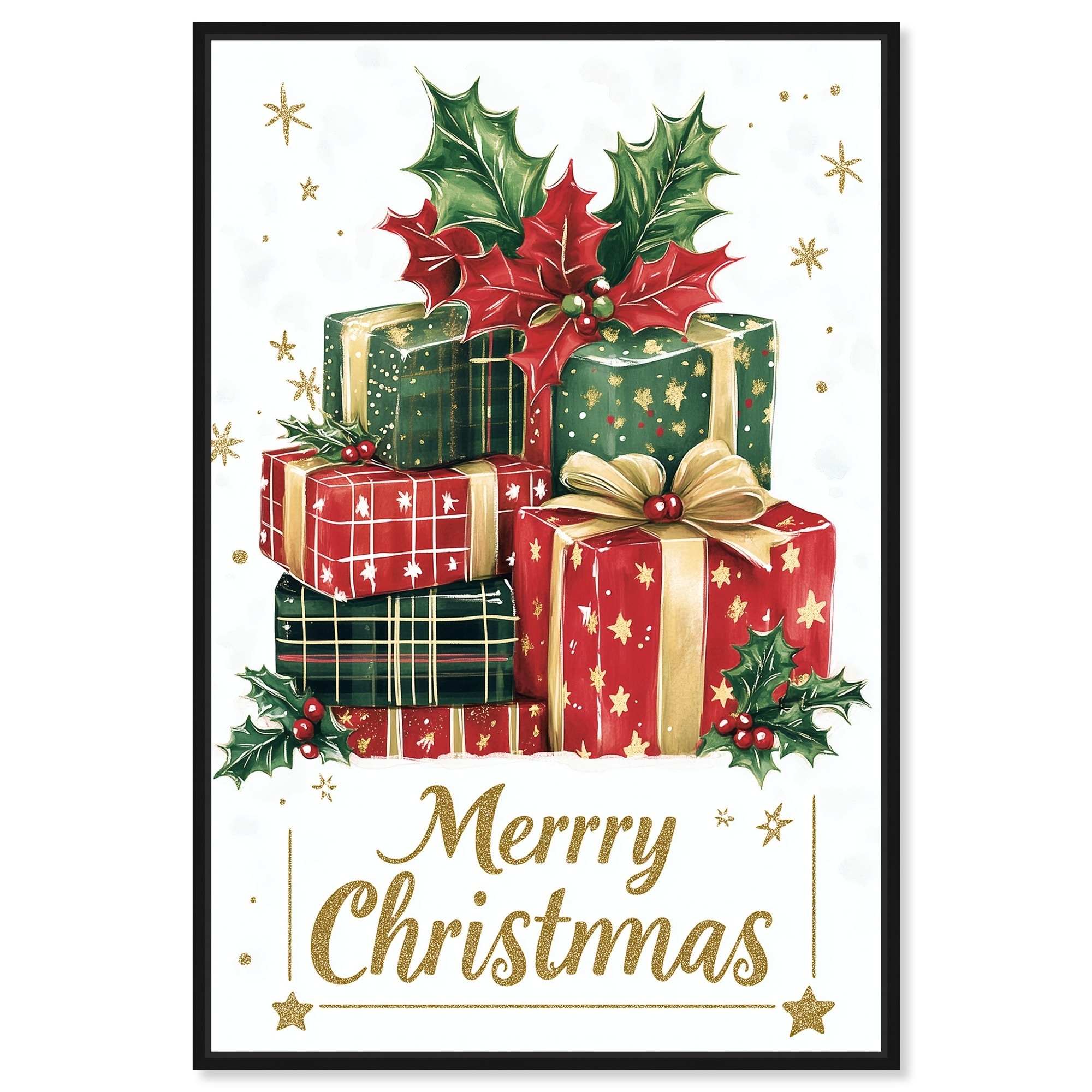 Merry Christmas Gift III Wall Decor Canvas Print by Art Remedy
