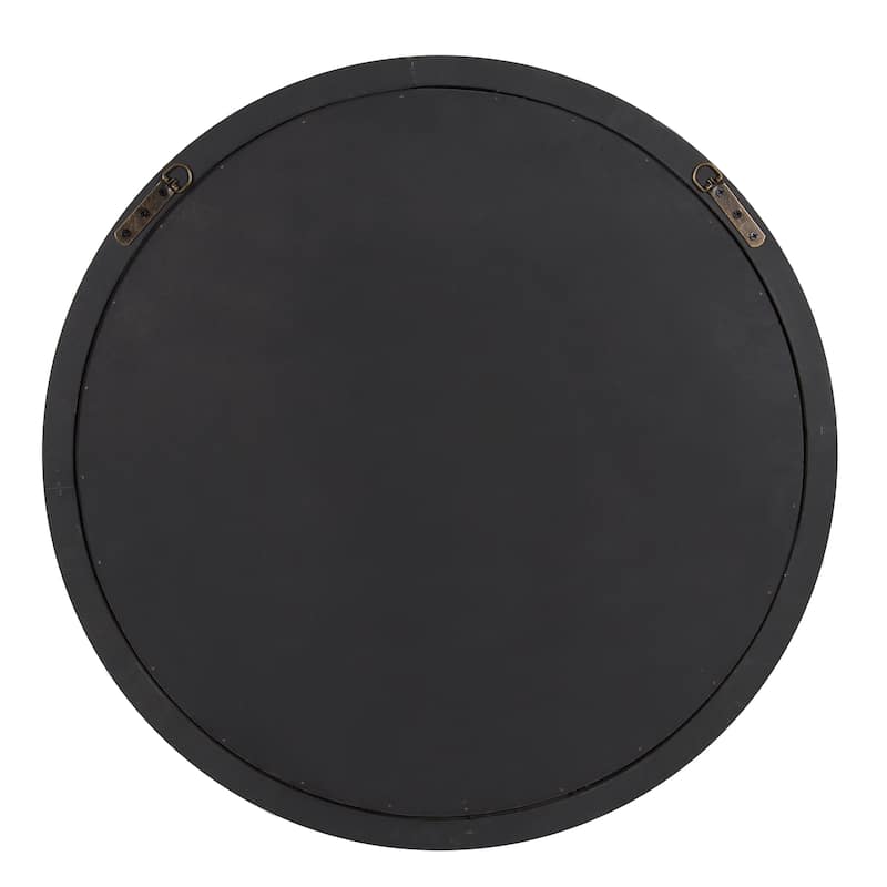 Kate and Laurel Mansell Wood Framed Wall Mirror - 28" Diameter