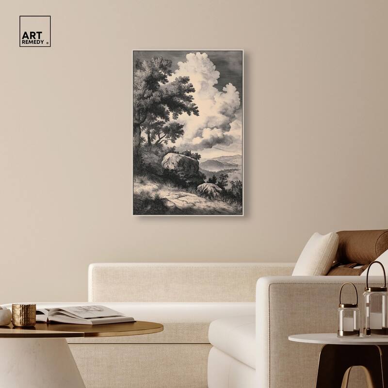 Chiaroscuro Cliffs Canvas by Art Remedy