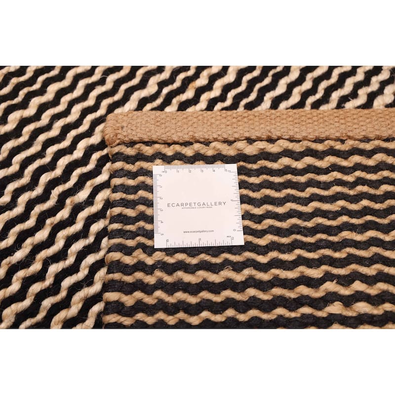 ECARPETGALLERY Braided Weave Palas Denizli Black, Tan Rug - 5'3 x 7'8