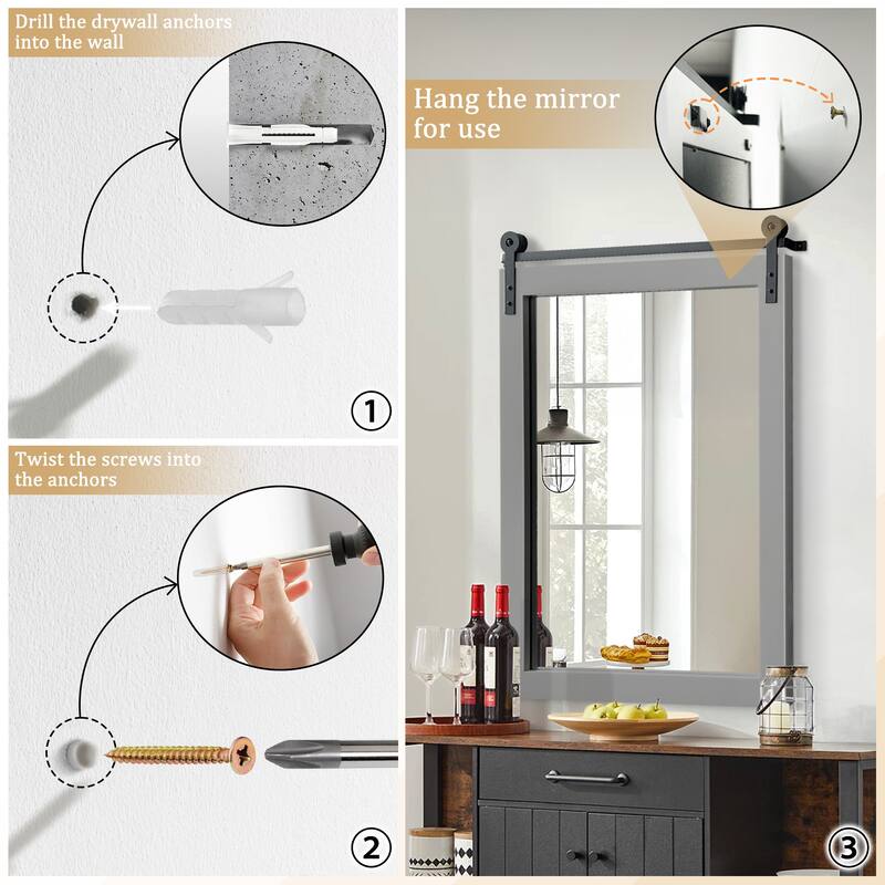 Rectangle Wood Framed Decorative Wall Mirror