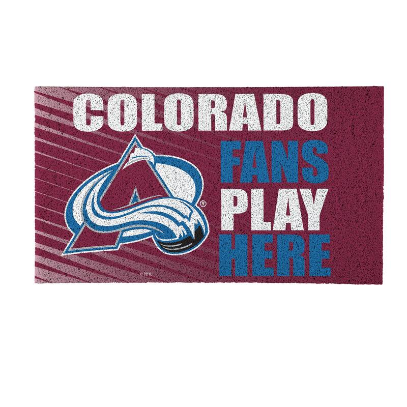 28 in. x 16 in. Colorado Avalanche "Fans Play Here" PVC Door Mat