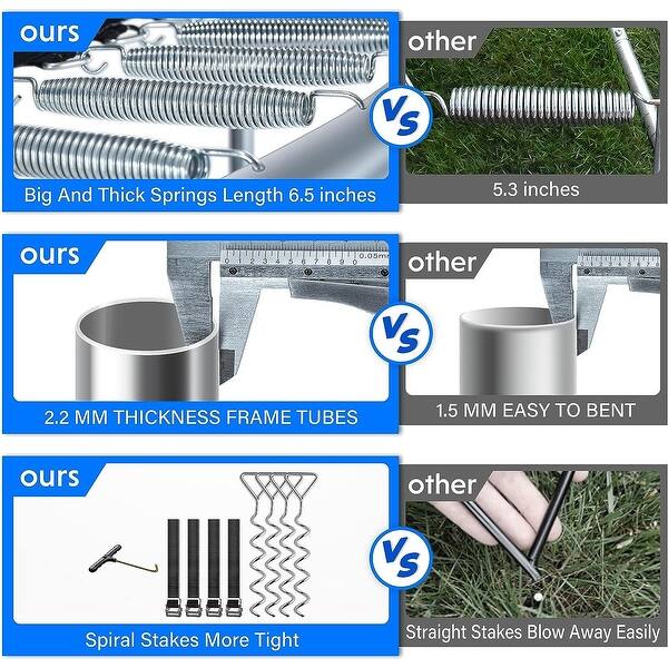 slide 2 of 6, Recreational Trampoline with Enclosure Net Stakes- Outdoor Trampoline Kids