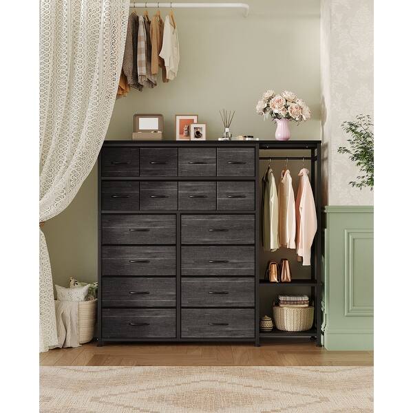 buy dresser Vichy Wood and Rattan 6-Drawer Dresser