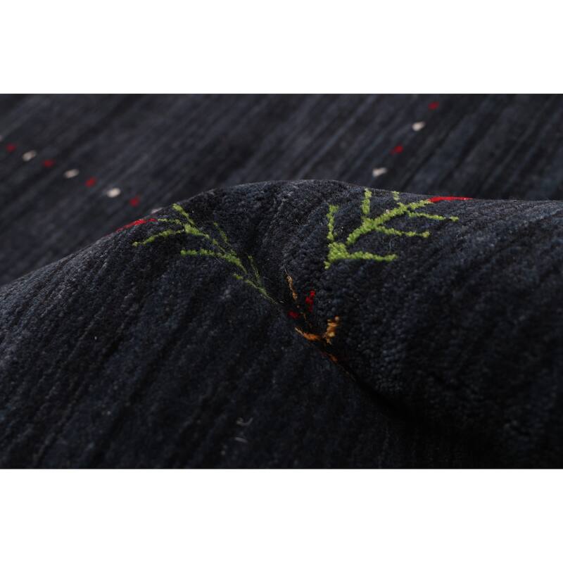 ECARPETGALLERY Hand Loomed Kashkuli Gabbeh Dark Navy Wool Rug - 4'11 x 7'10