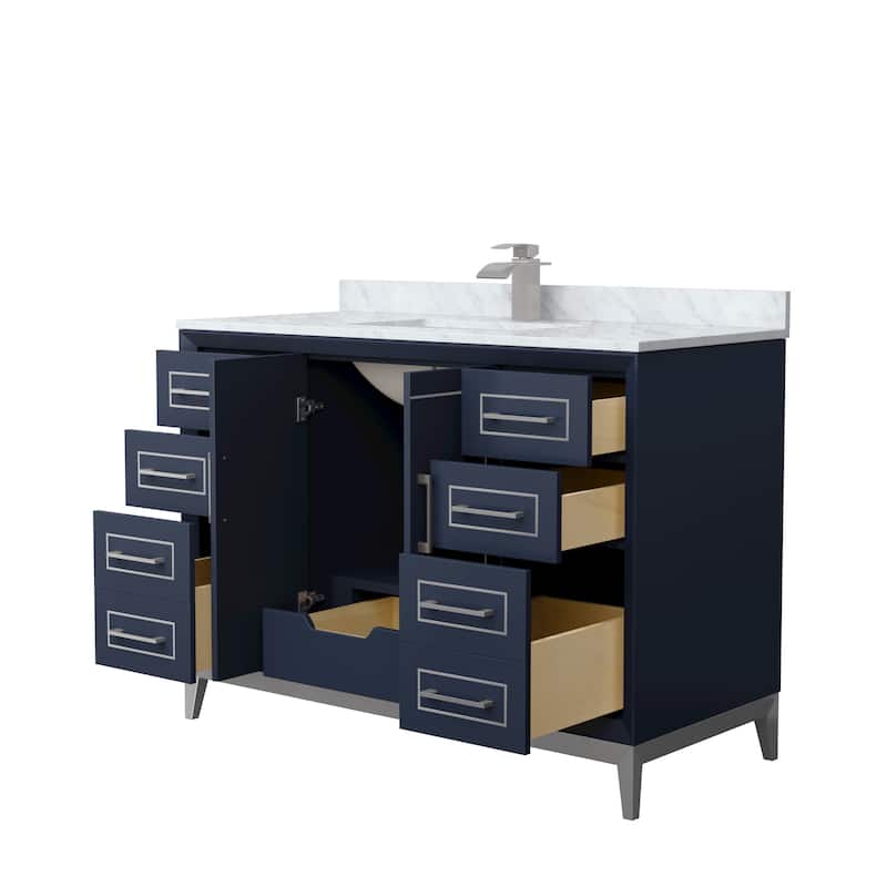 Marlena 48-Inch Single Vanity Set, Carrara Marble Top