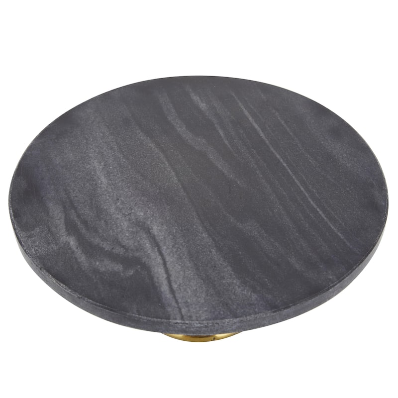 Aluminum Metal Cake Stand with Gold Base - Set of 3 Black - Roche River Decor