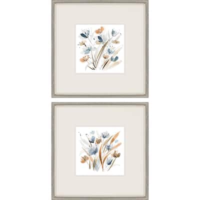 Coastal Blooms S/2 Framed Art Under Glass - Blue
