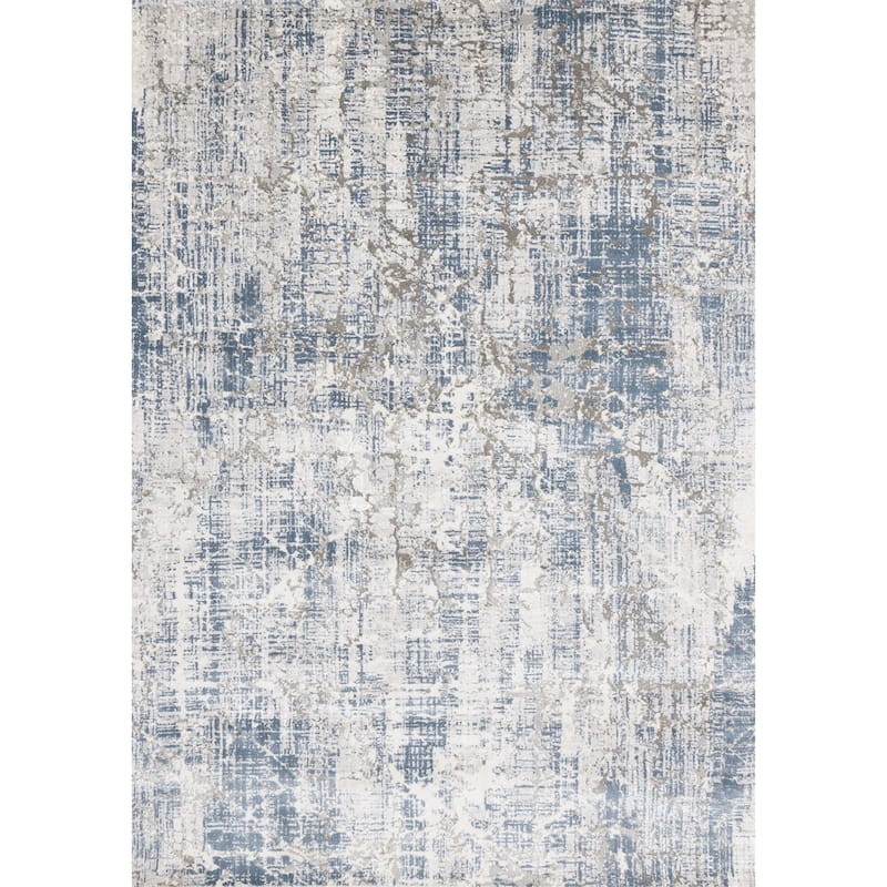 Hadley Collection - Grey/Blue Crosshatching Rug