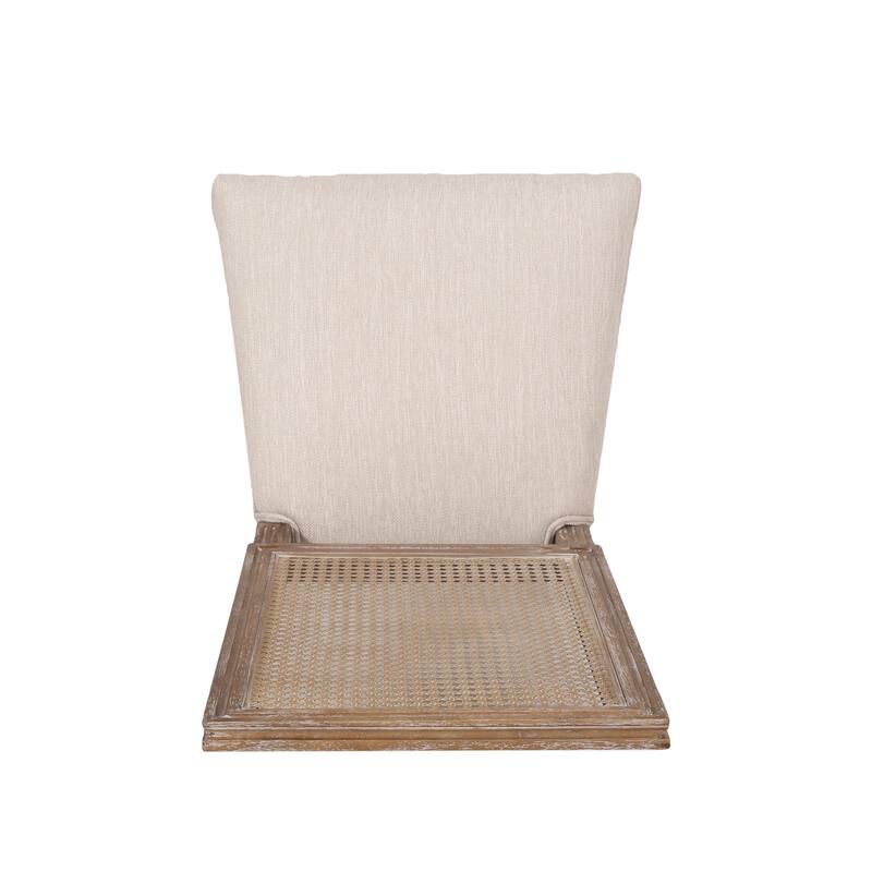 Regina French Country Wood and Cane Upholstered Dining Chairs by Christopher Knight Home