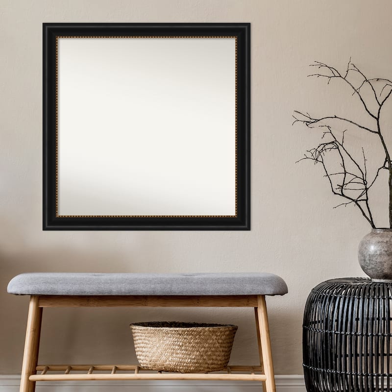 Non-Beveled Wall Mirror - Manhattan Black Frame