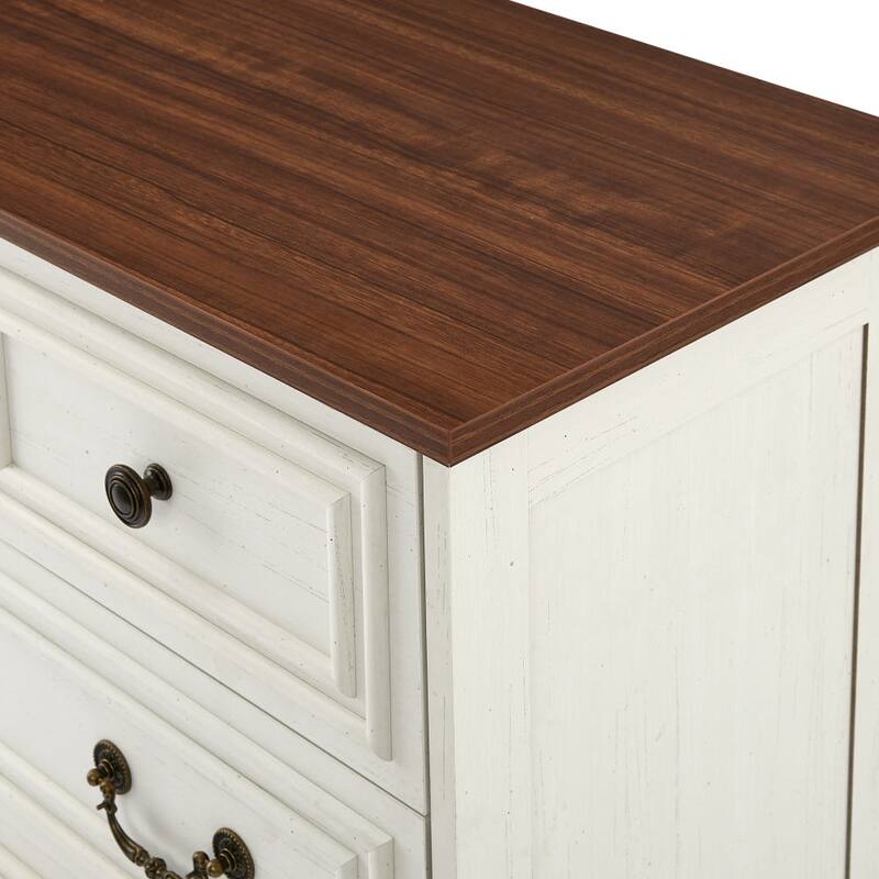 Modern 5-Drawer Dresser, Designed with Embossed Textures and Beveled Edges