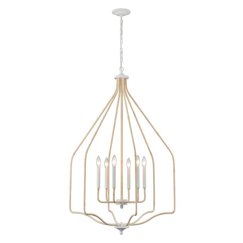 Elk Home Breezeway White Coral Finish With Pendant
