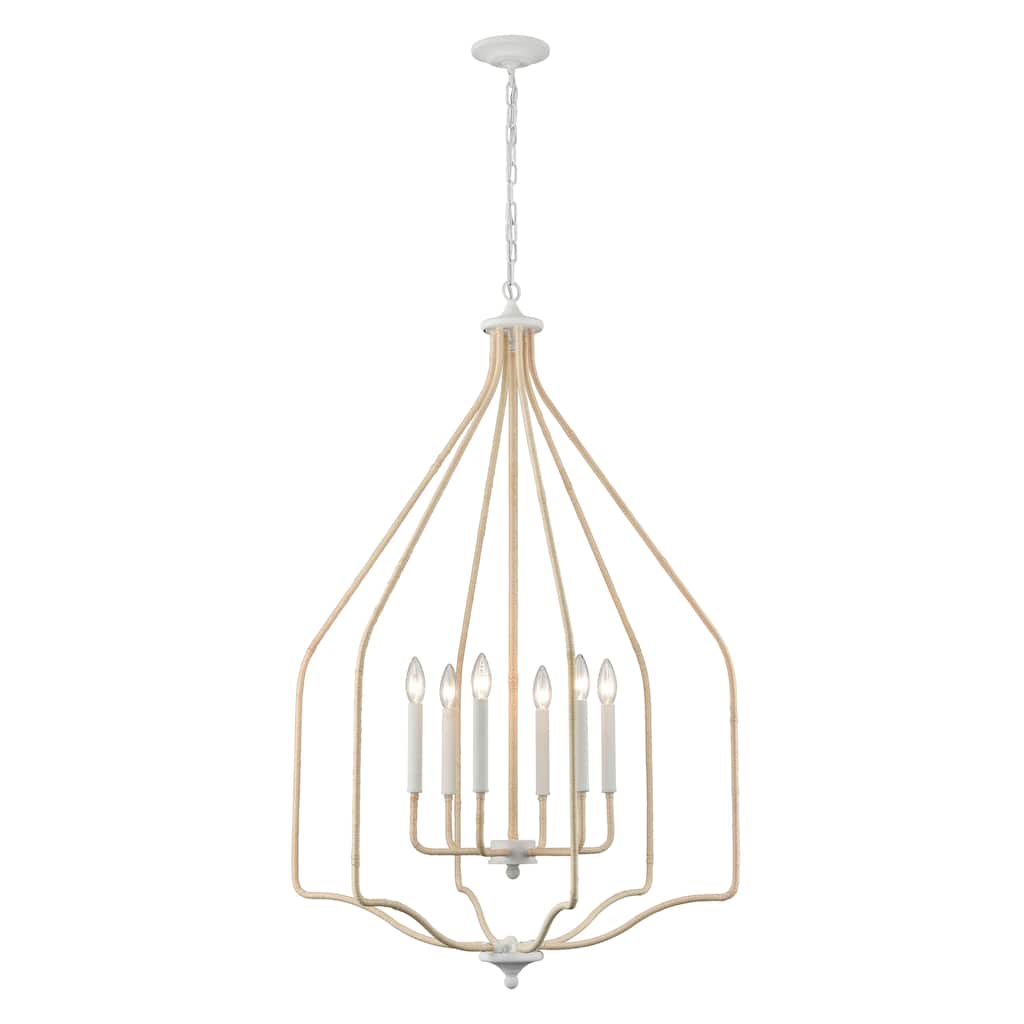 Elk Home Breezeway White Coral Finish With Pendant