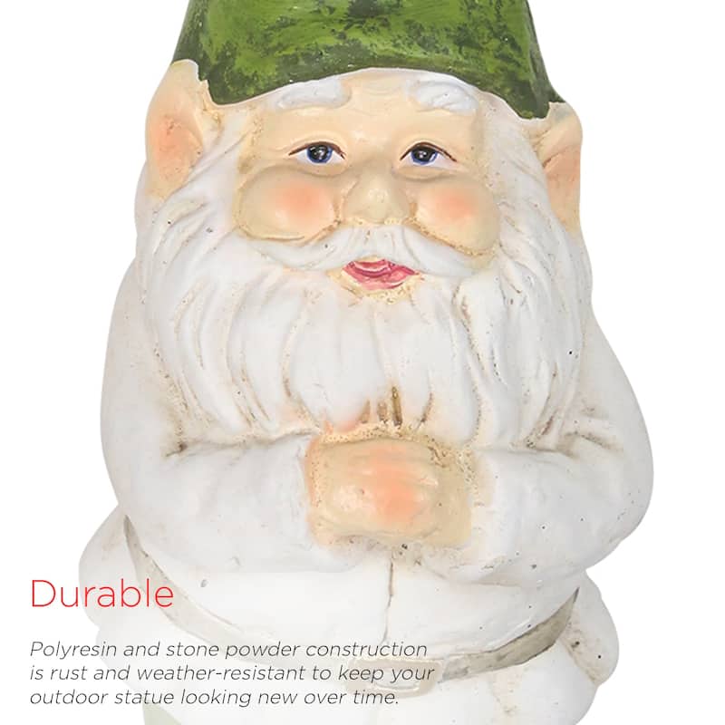 Gnome Folding Hands Looking Up Garden Statue