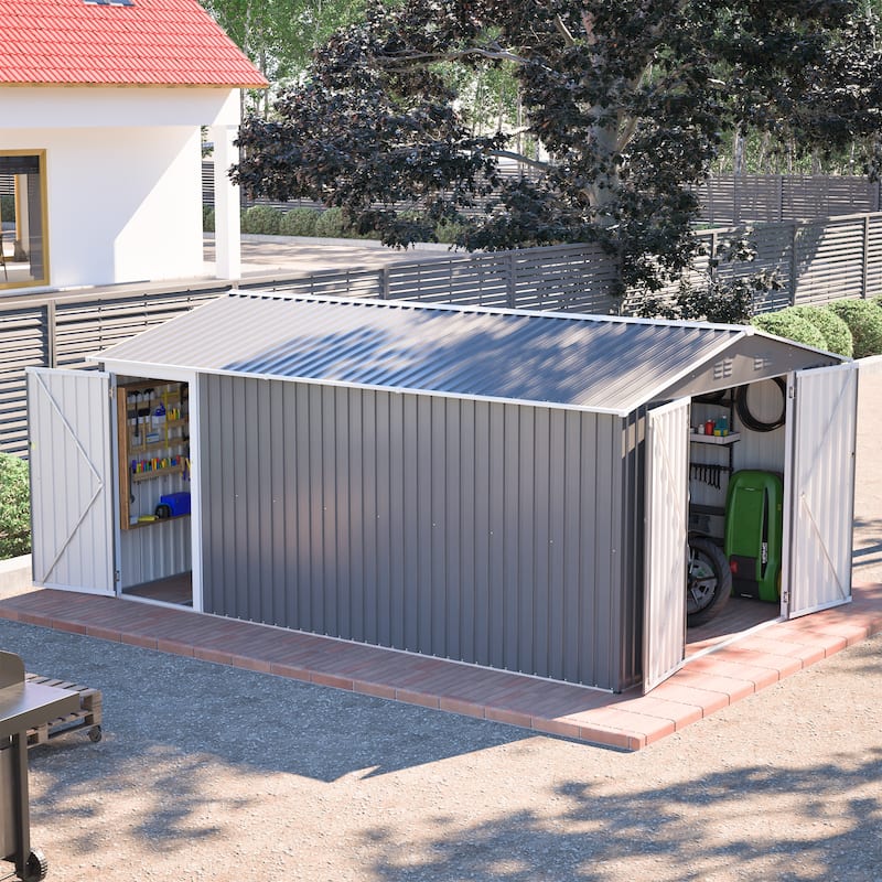 GDFStudio - Lucas All-Weather 6x4 ft Outdoor Storage Shed with Robust Construction and Easy Assembly