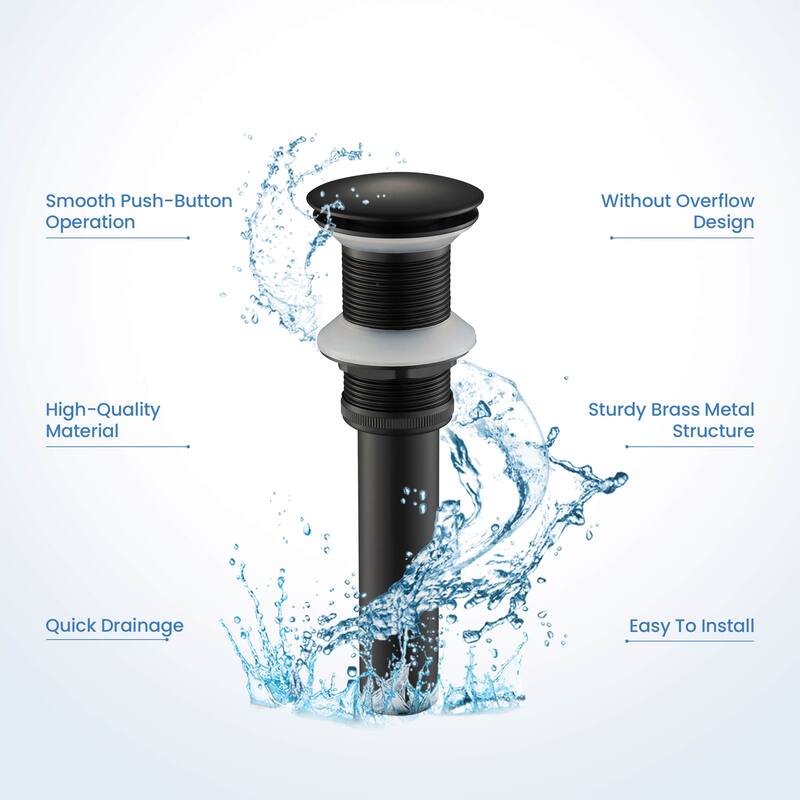 Bathroom Sink Pop Up Drain Stopper Full Cover without Overflow