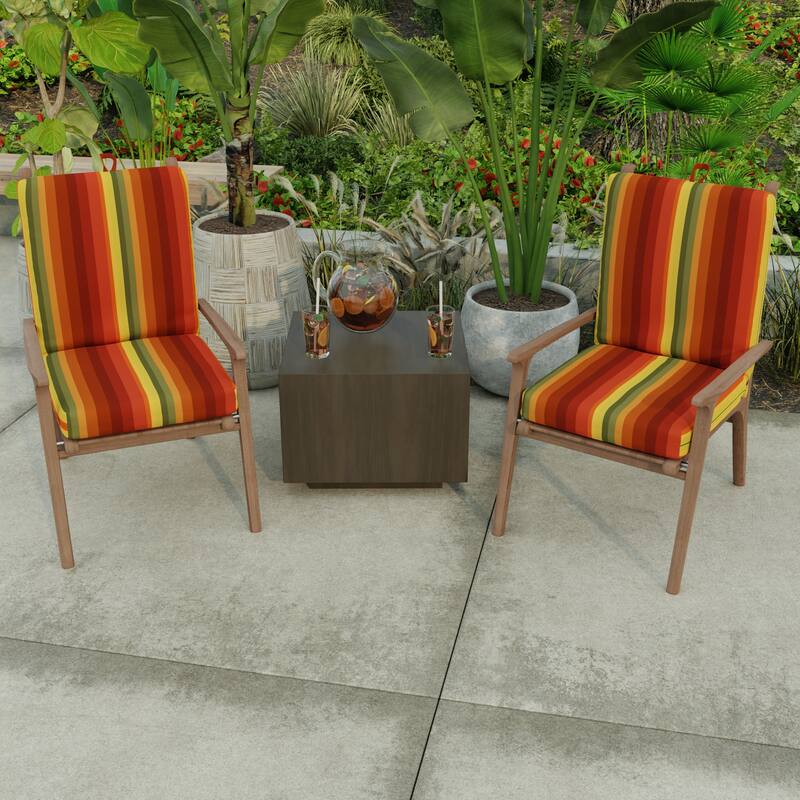 21" x 44" Outdoor Chair Cushion with Ties and Loop - 44'' L x 21'' W x 3.5'' H